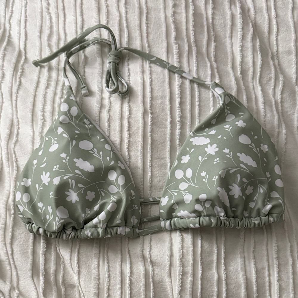 Floral Print Triangle Bikini Top